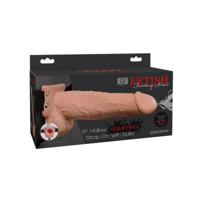 Pipedream - Fetish Fantasy Series - 9" Squirting Hollow Strap-on  - Light/Black