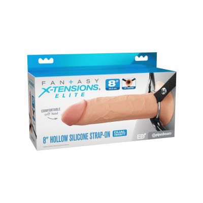 Pipedream - Fantasy X-tensions Elite - 8" Silicone Hollow Strap-on - Dual Density  - Light
