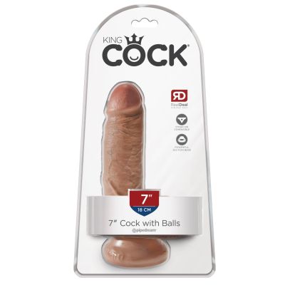 Pipedream - King Cock - 7" Cock with Balls  - Tan