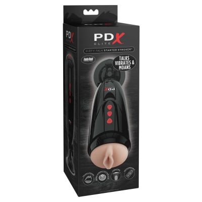 Pipedream - PDX Elite - Dirty Talk Starter Stroker  - Light/Black