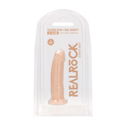 Real Rock Silicone Dildo Without Balls 6" (Flesh)